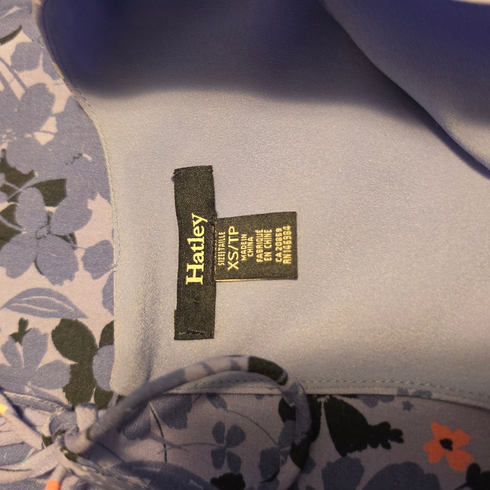 Hatley Floral Print Sleeveless Purple Shift Mini Dress with Tassels Size XS - Picture 10 of 13